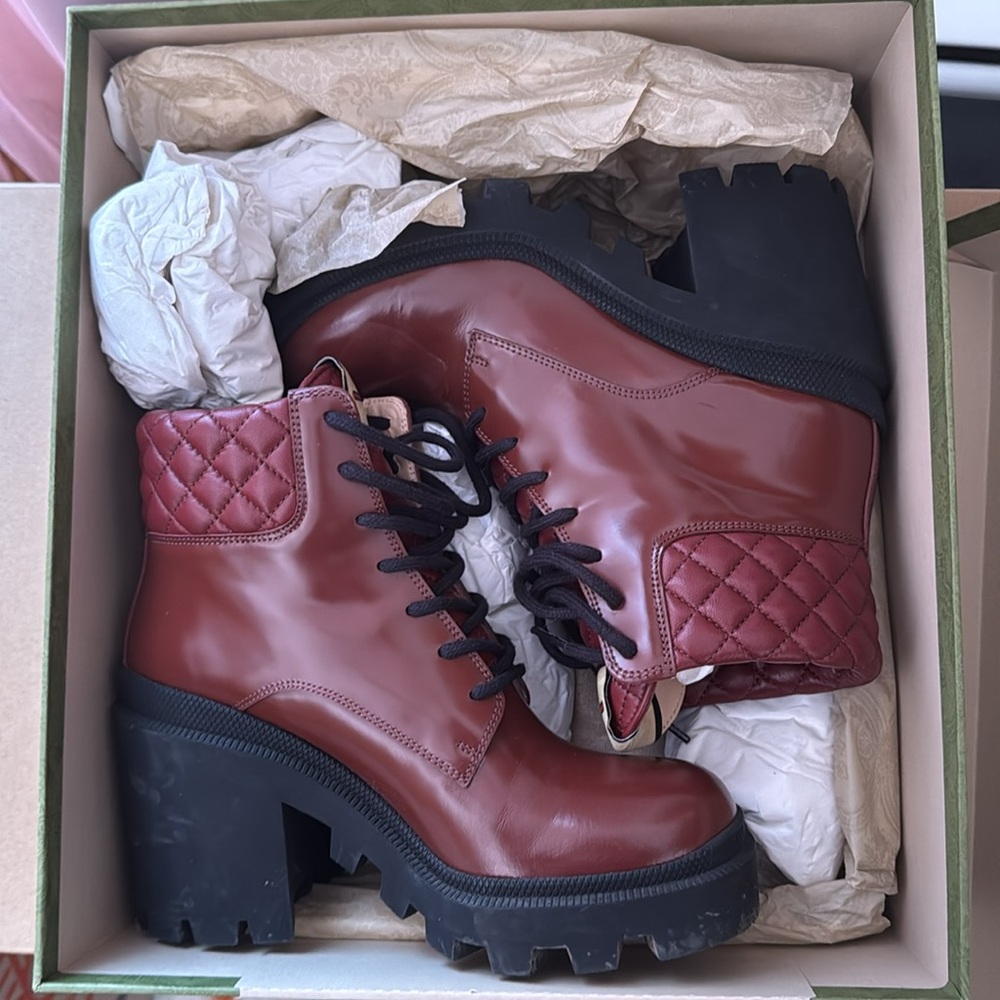 Gucci Garnet Red Calf Boots - Picture 5 of 10